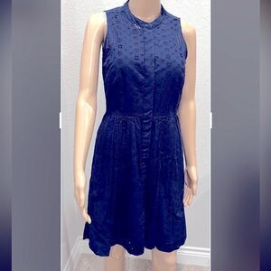 JCrew navy blue ilet dress w/ pockets